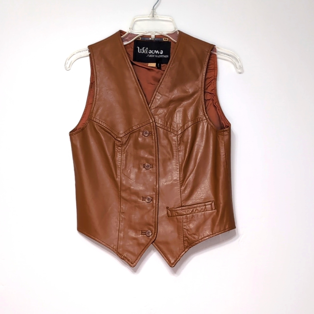 Wilson's Leather and Suede Vest 100% Leather Vintage EUC